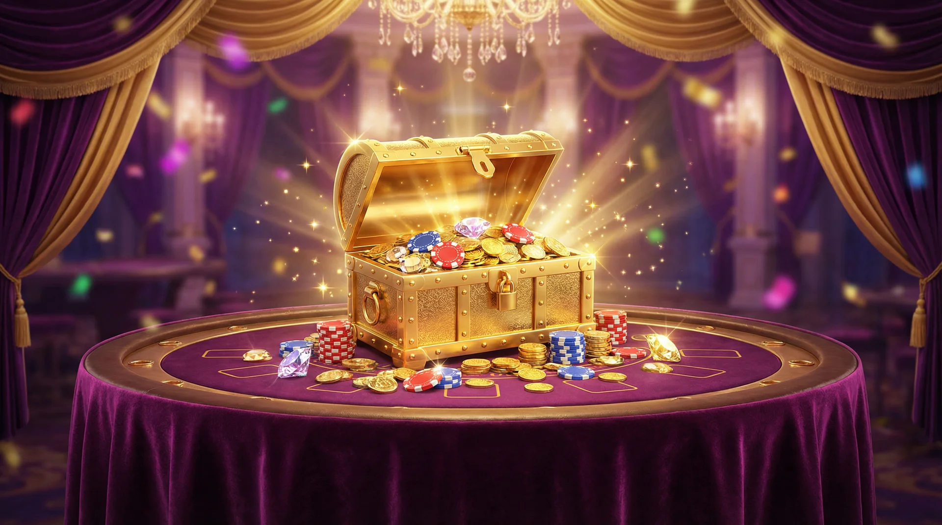 新会员注册迎新礼包金色宝箱和筹码奖励